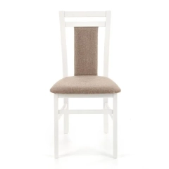 Krzesło do jadalni drewniane tapicerowane beżowe / białe Hubert 8