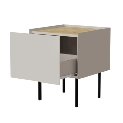 Komplet szafek nocnych beżowy / dąb mat 40 cm Olmo