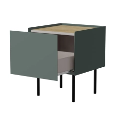 Komplet szafek nocnych oliwkowy / dąb mat 40 cm Olmo