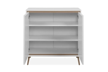 Komoda z drzwiami biała / dąb artisan mat 90 cm Arona