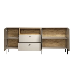 Komoda z szufladami i drzwiami kaszmir / dąb mat 197 cm Avolo