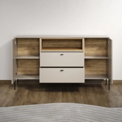 Komoda z szufladami i drzwiami kaszmir / dąb mat 154 cm Avolo