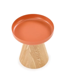 Stolik kawowy okrągły cynamonowy / naturalny mat 40 cm Gina