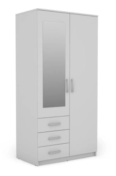 Szafa z lustrem dwudrzwiowa biała mat 100 x 200 cm Sento